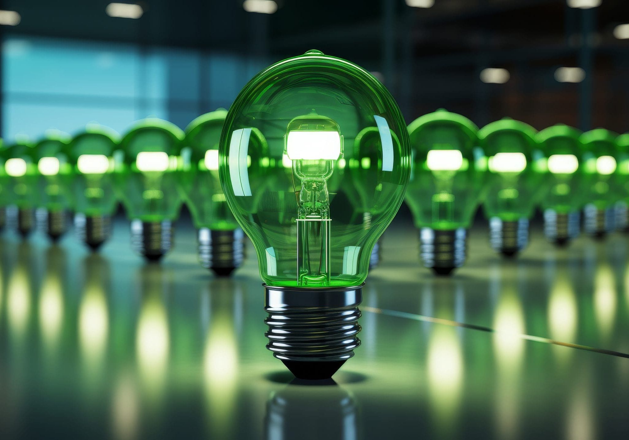 An energy efficiency concept showcasing a modern LED lighting, light bulbs